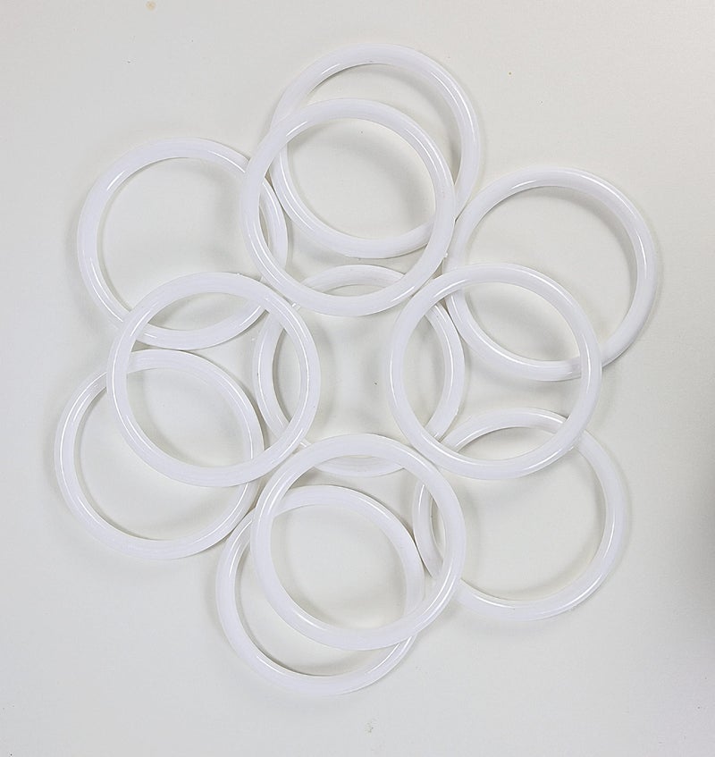 Art Cove 3 inch White Plastic Acrylic Rings 5/16 inch Thick 12 Pieces - Image 1